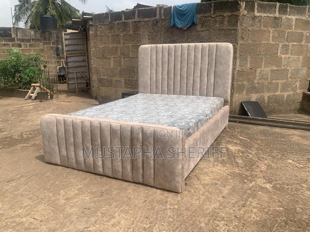 Luxury Velvet Channel Tufted Double Bed Elevate Your Bedroom Elegance photo 3
