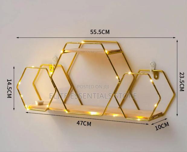 High Quality Golden Wall Rack With Lights
