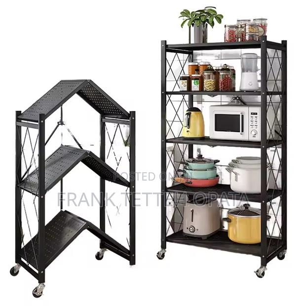 5 Tier Foldable Kitchen Rack Metal photo 2