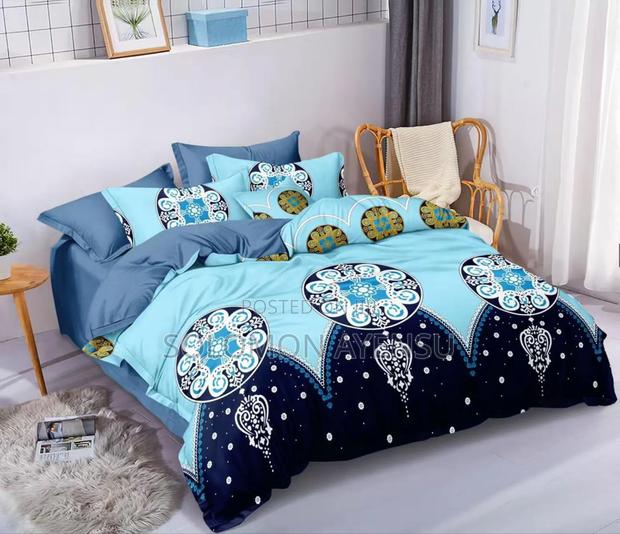 White and Grey Microfiber Duvet Set With a Golden Tropical Leaf Print photo 3