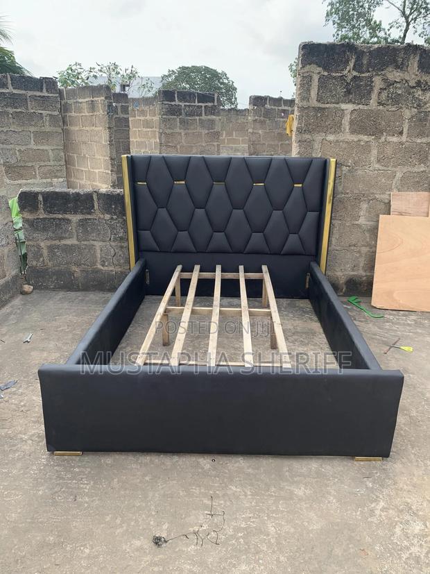 The Obsidian Emperor Double Bed Frame – Black Gold Signature Series photo 2