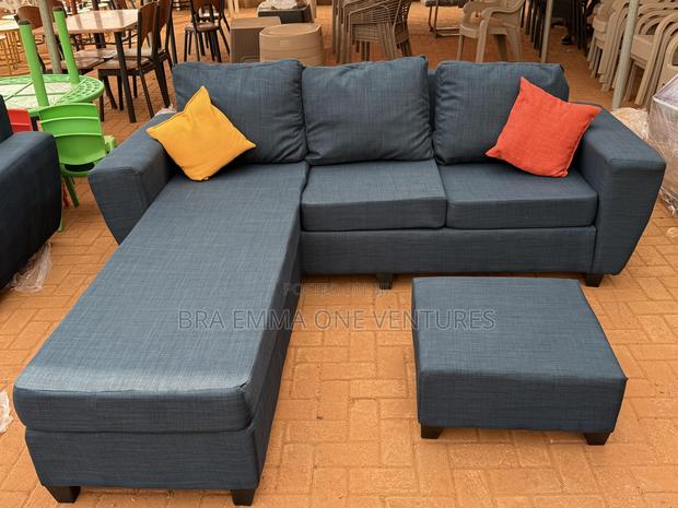 U-shaped Sectional Fabric Sofa Set (With Ottoman) photo 2