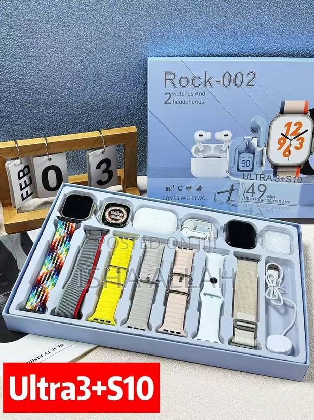 Rock 2 Smartwatch Combo , 2 Watches,2 Airpods, 2 Watch Cases photo 2