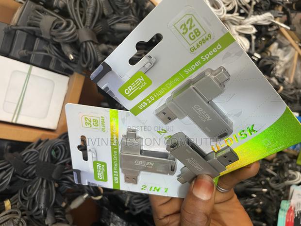 Green Lyca Usb 2.0 Flash Drive, 32gig.2 in 1 Type C and Usb Meter. photo 2