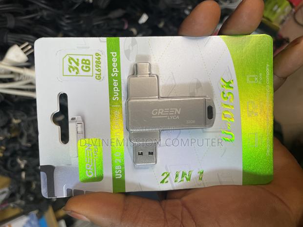 Green Lyca Usb 2.0 Flash Drive, 32gig.2 in 1 Type C and Usb Meter. photo 3