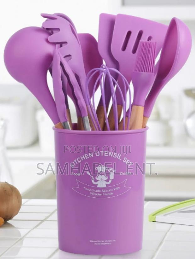 12 Piece Set Silicon Ladle -wooden Handle · Photo 3