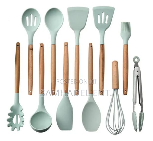 12 Piece Set Silicon Ladle -wooden Handle · Photo 4