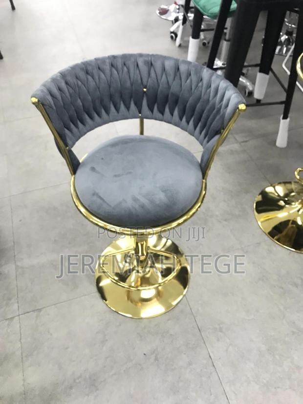 Grey Bar Chairs With Gold Framing photo 2