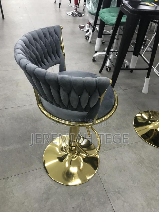 Grey Bar Chairs With Gold Framing photo 3