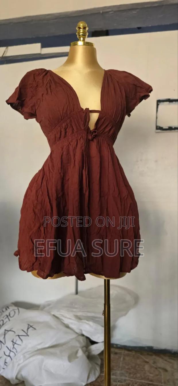 Beautiful Drawstring Neck Dress for Ladies