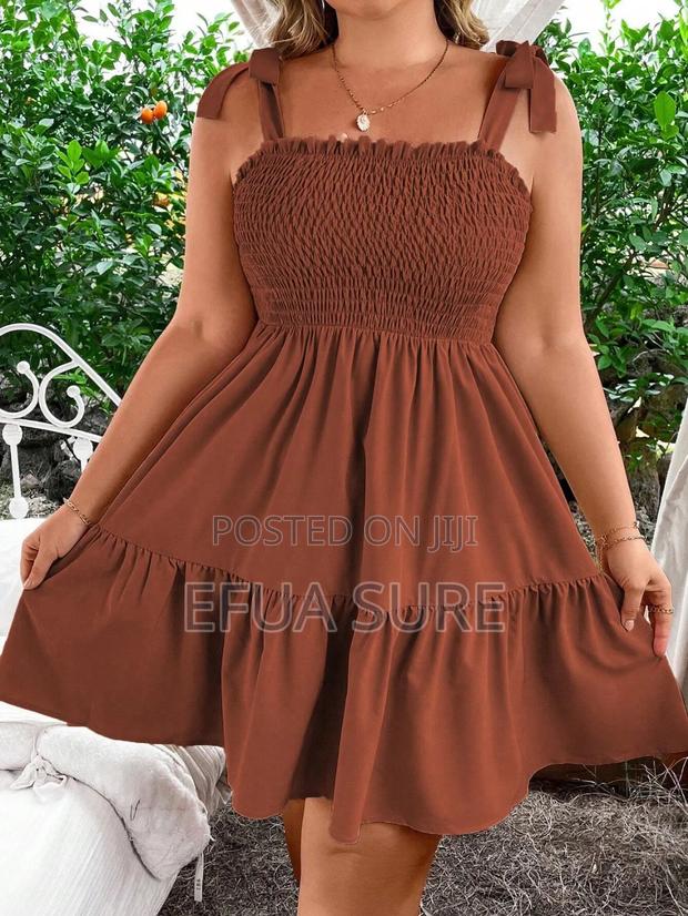 Beautiful Drawstring Neck Dress for Ladies photo 2