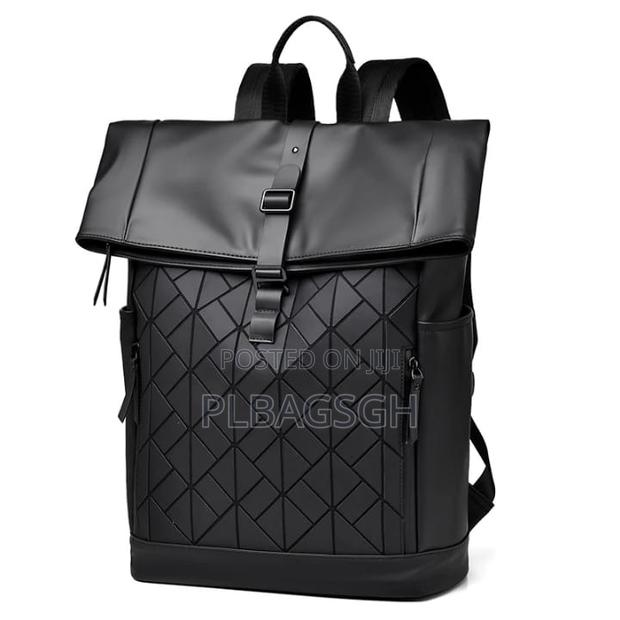 Potable Multi Fashionable Leather Backpack Black Color · Photo 1