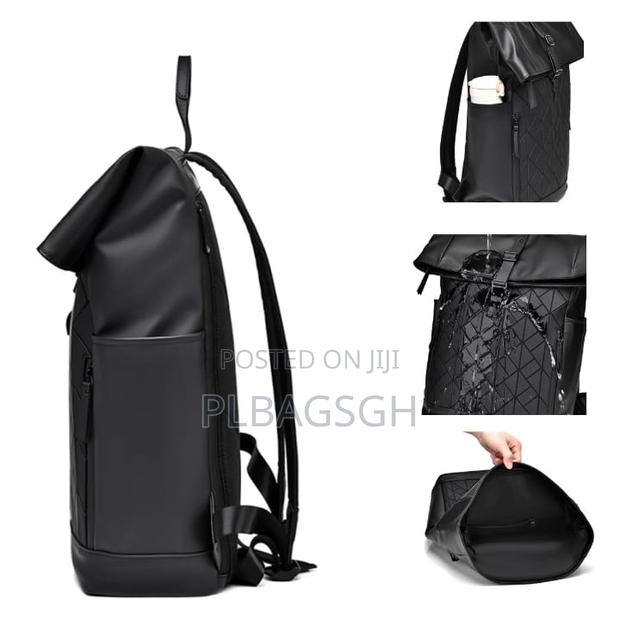 Potable Multi Fashionable Leather Backpack Black Color · Photo 2