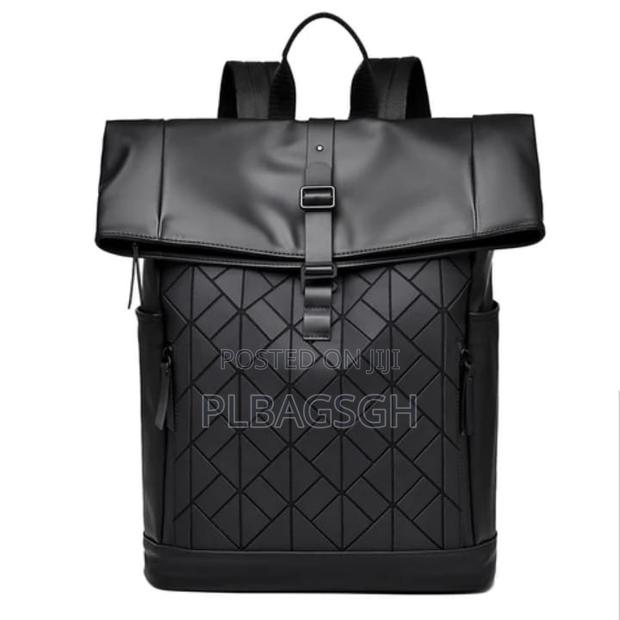 Potable Multi Fashionable Leather Backpack Black Color · Photo 3