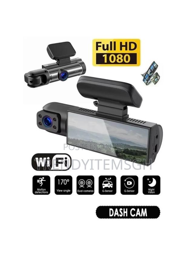 Wifi Hd Dual Lens Dash Cam for Front and Inside Recording Night Vision