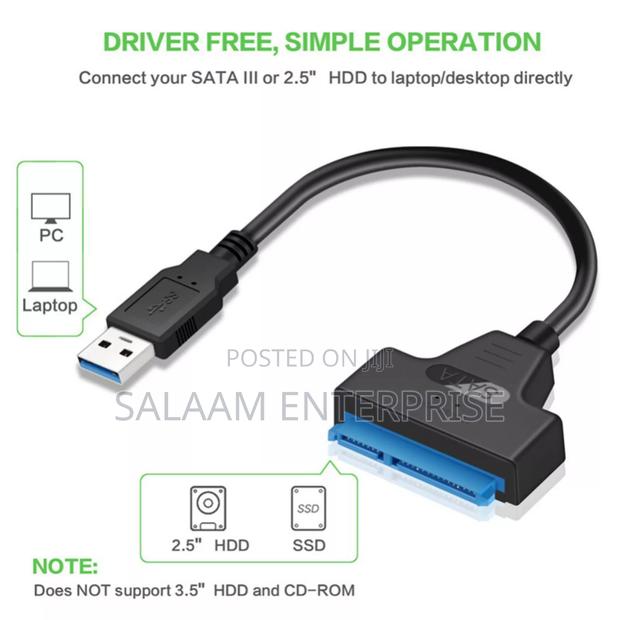 Usb 3.0 to Sata Cable for 2.5" SSD HDD + Type C Adapter