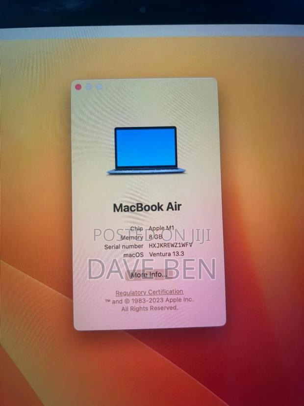 Laptop Apple MacBook Air 2020 M1 8GB Apple M1 SSD 256GB photo 4