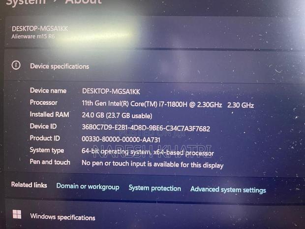 Laptop Dell Alienware M15 R6 24GB Intel Core I7 SSD 1T photo 3