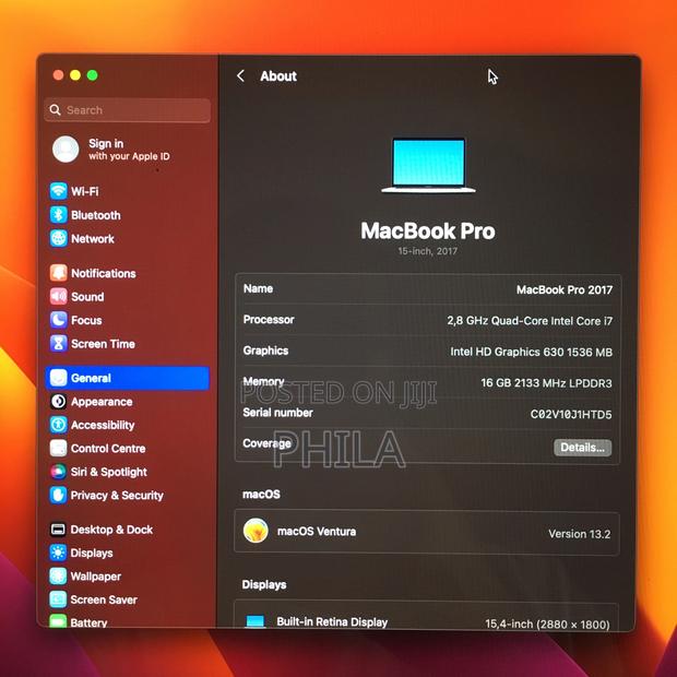Laptop Apple MacBook Pro 2017 16GB Intel Core I7 SSD 256GB photo 2