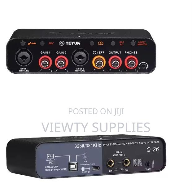 Teyun Q26 2 Channels Professional Audio Interface Sound Card Console