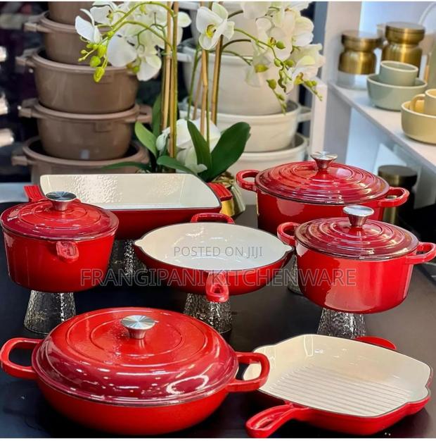 Non-Stick Cookware Set - 11 PCS - Red, White, Green