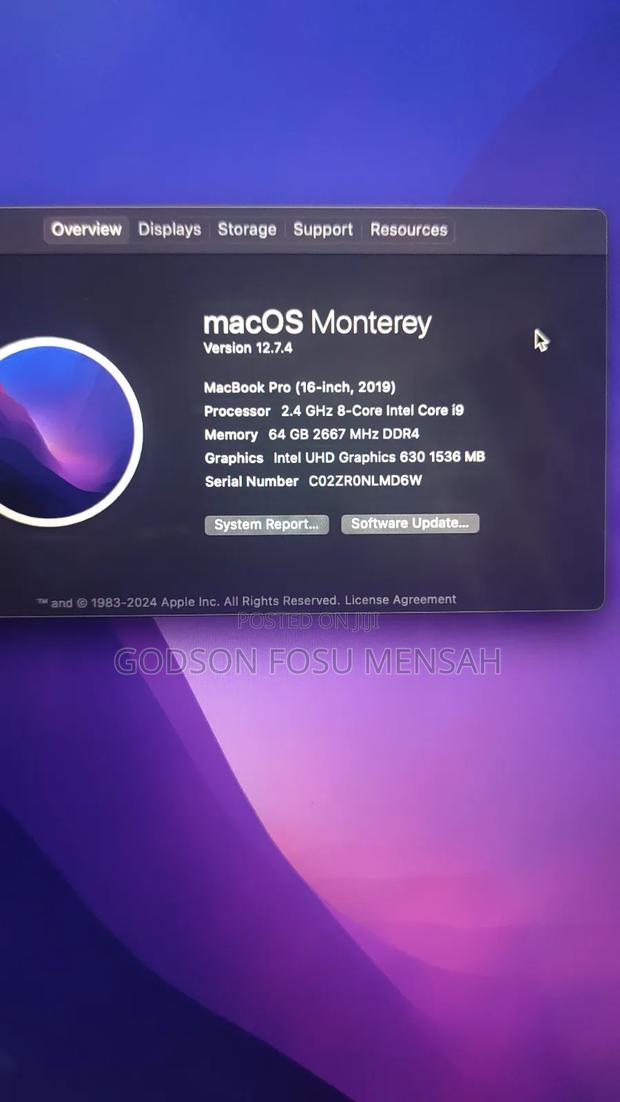 Laptop Apple MacBook 2019 64GB Intel Core I9 SSD 4T photo 2