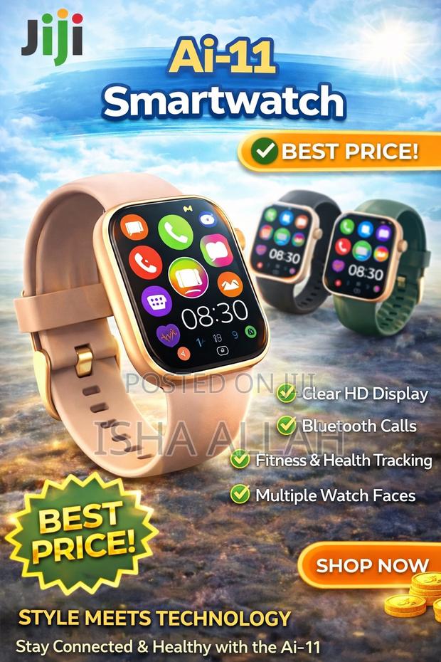 Ai-11 Smart Watch – Touch Screen | Bluetooth | Stylish Design photo 2