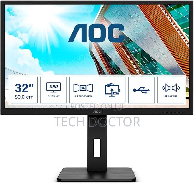 Aoc 32” QHD Usb-C Monitor With Speakers Hub