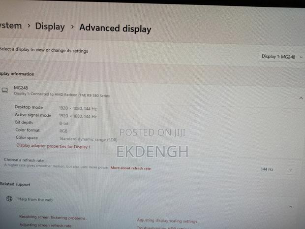Asus Mg248q 24" 144hz 1080p Monitor photo 2