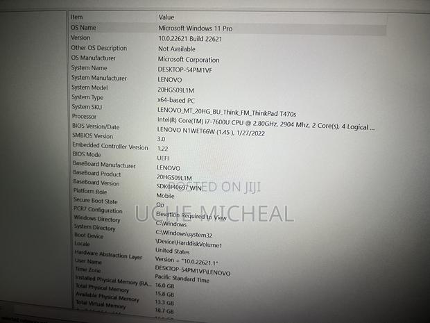 Laptop Lenovo ThinkPad T470s 16GB Intel Core I7 SSD 512GB photo 6