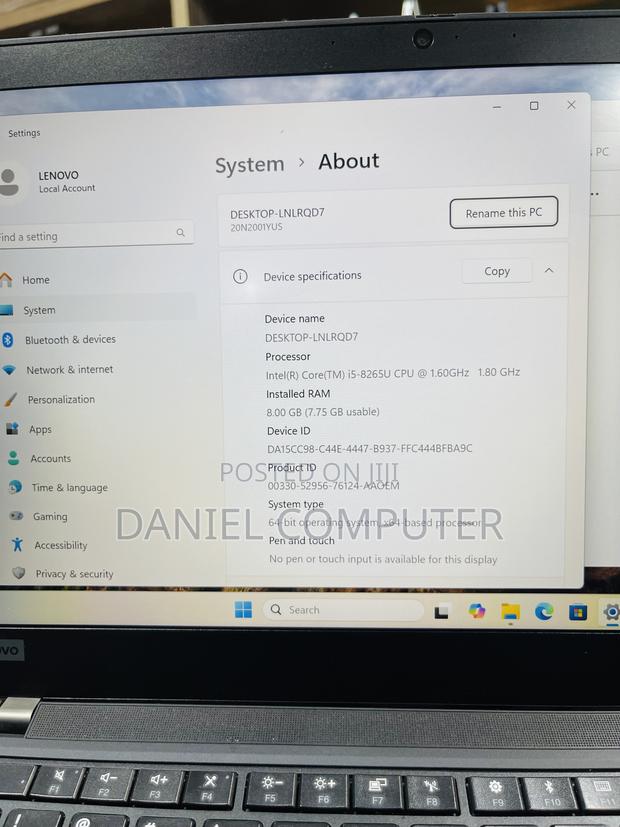 Laptop Lenovo Thinkpad T490s 8GB Intel Core i5 SSD 256GB photo 7