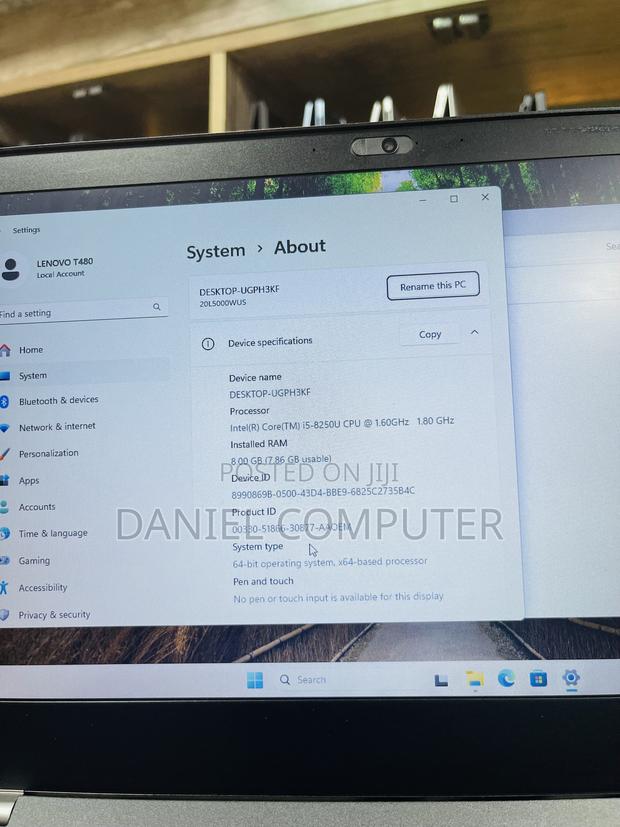 Laptop Lenovo ThinkPad T480 8GB Intel Core i5 SSD 256GB photo 10