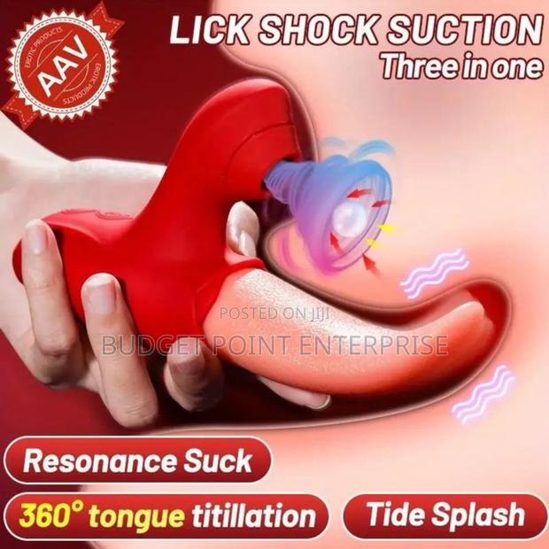 Rechargeable Sucking, Licking With Realistic Tongue Powerful Vibrator