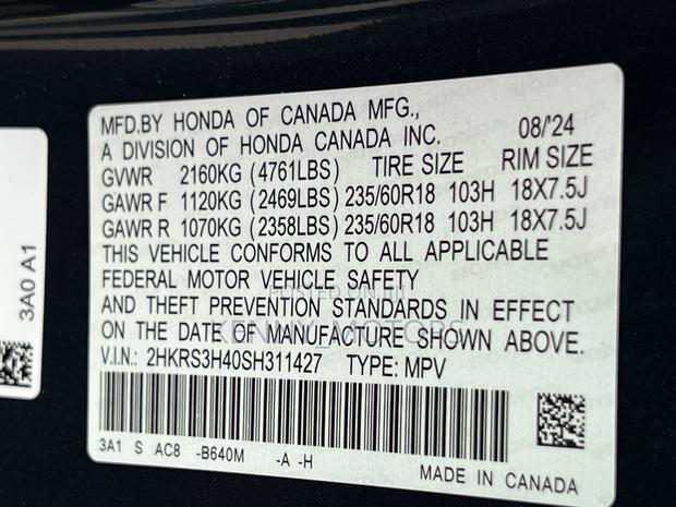 Honda CR-V EX AWD 2025 Blue photo 9