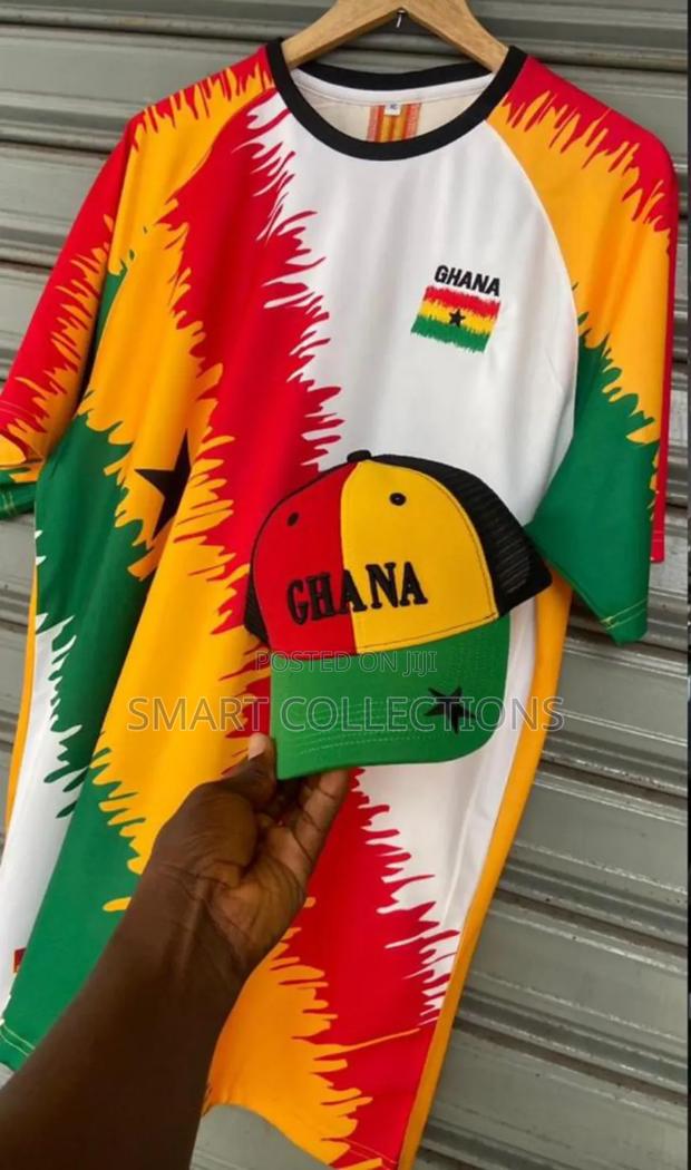 Colorful Ghana Jersey With Cap