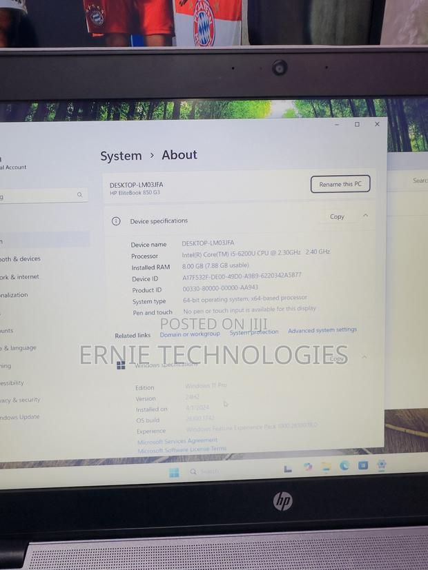 Laptop HP EliteBook 850 G3 8GB Intel Core i5 HDD 256GB photo 8