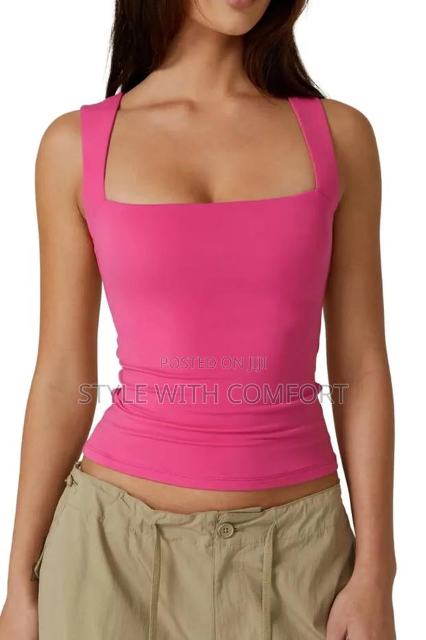 Square Neck Ladies Top. Stretchy.