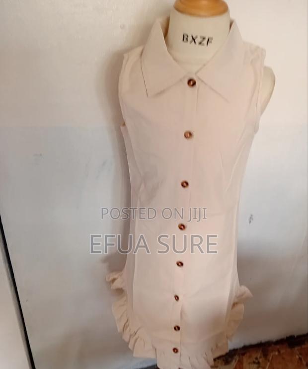 Young Girl Solid Colour Collared Sleeveless Dress