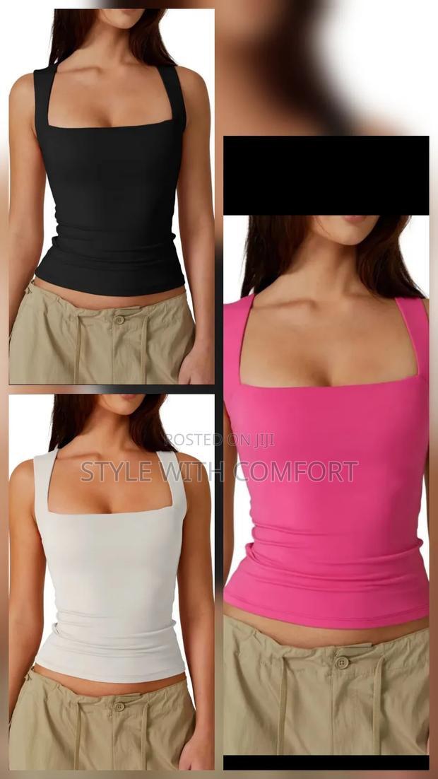 Square Neck Ladies Top. Stretchy.