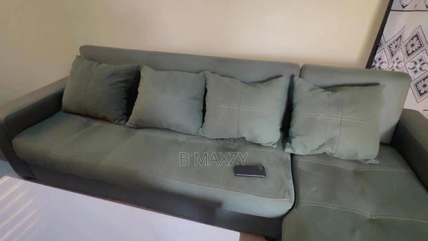 Elegant L-Shaped Sofa Set With Single Sofa Center Table photo 2