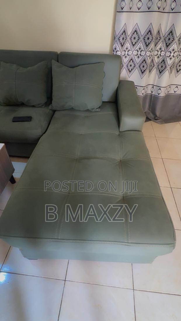 Elegant L-Shaped Sofa Set With Single Sofa Center Table photo 5