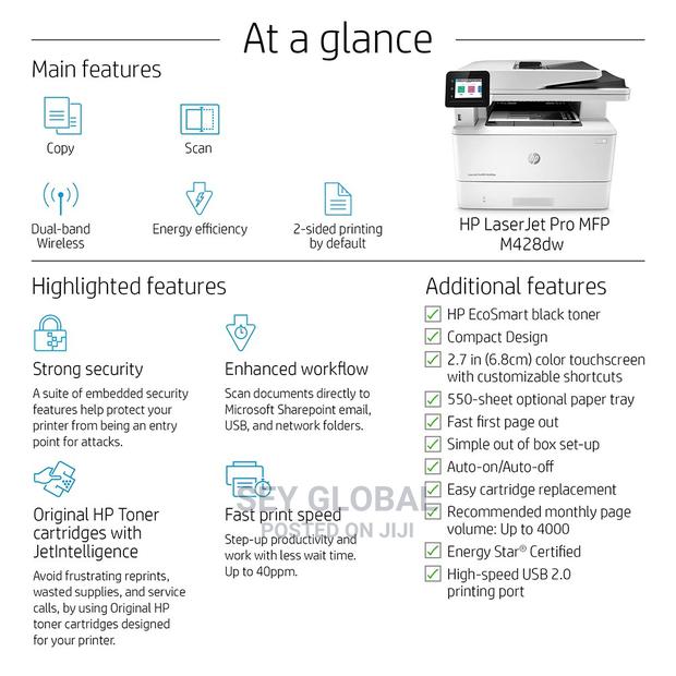 HP Laserjet Pro MFP M428dw Print, Copy, Scan, Email · Photo 4