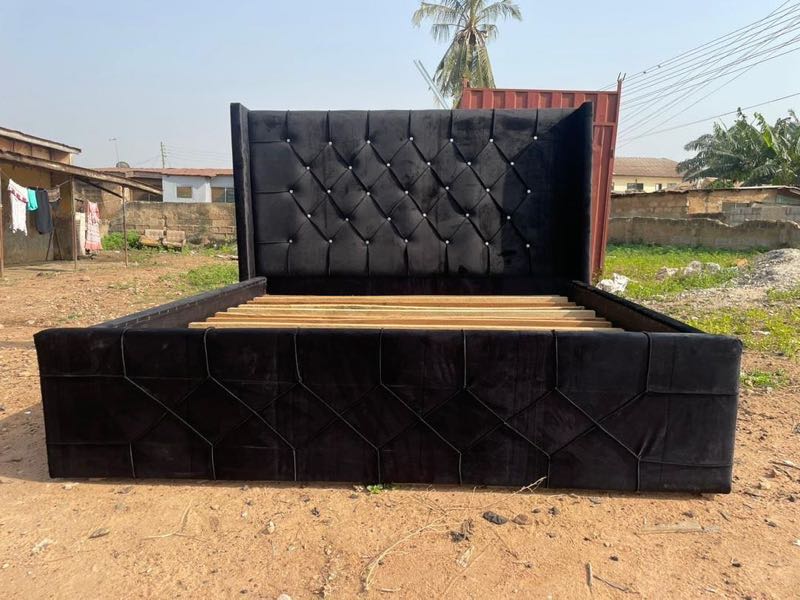 Cute suede Double Bedframe