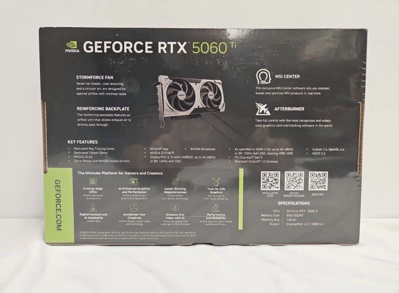 NVIDIA GEFORCE RTX 5060ti 8GB