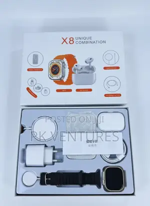 X8 Unique Smart Watch With Airpods and Other Accessories